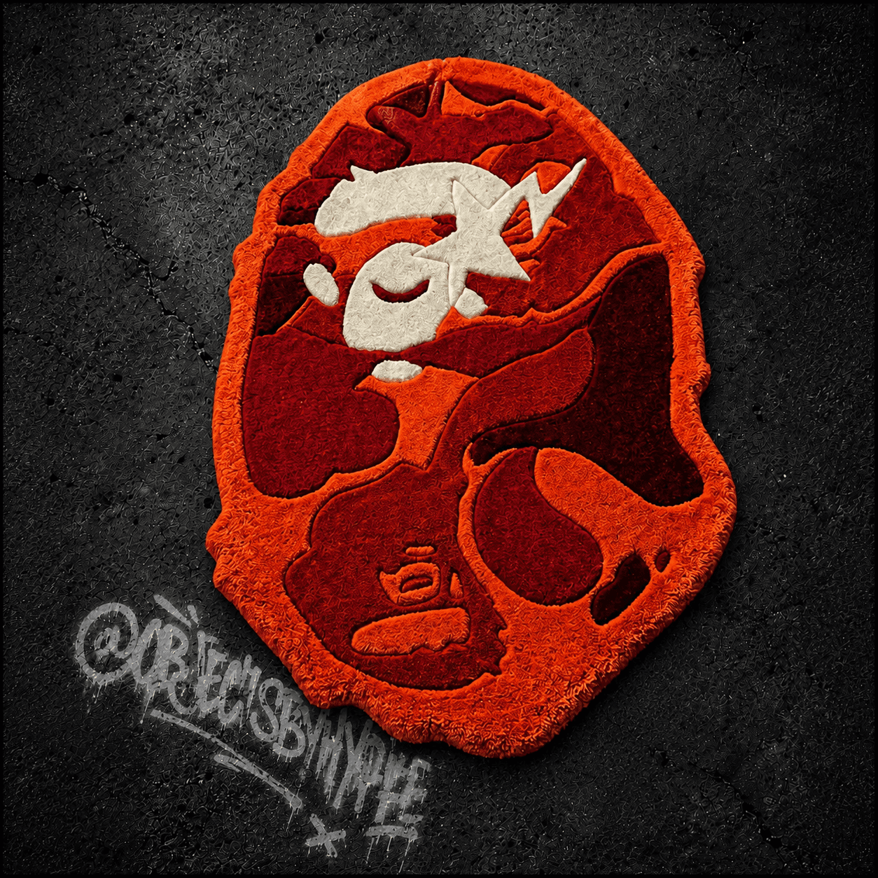 OBH Monkey Rug Red Orange